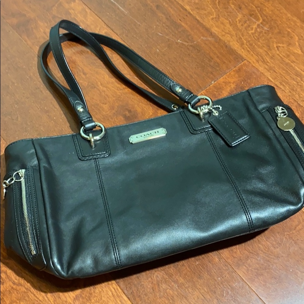 Black coach leather purse